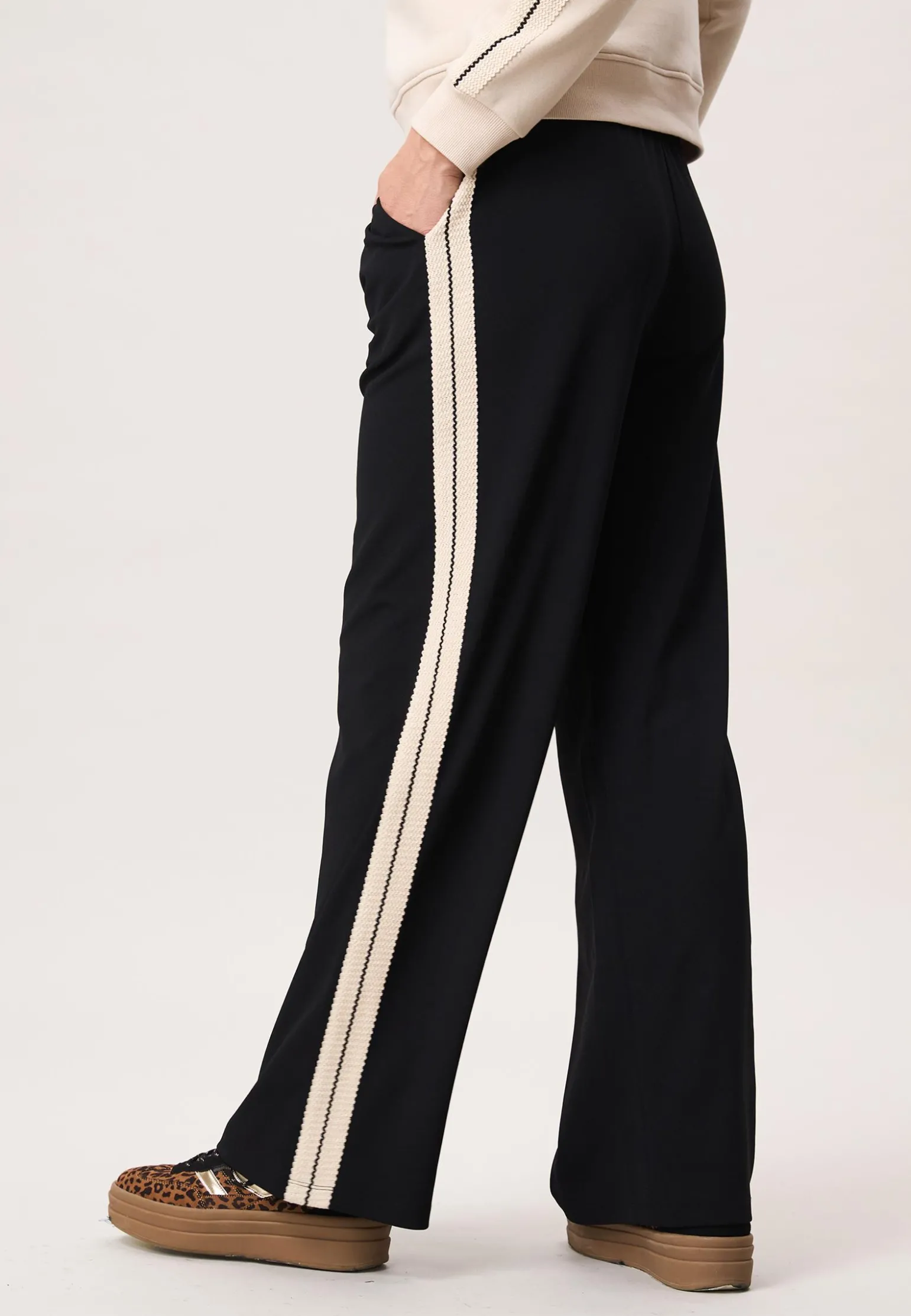 Outlet Miss Etam Broek wide leg detail 32" Zwart