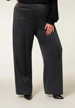 Hot Miss Etam Broek wide leg glitter grijs 32" Multi silver