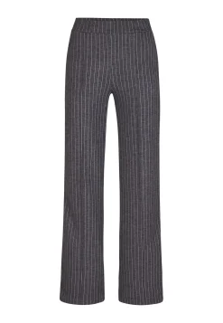 Hot Miss Etam Broek wide leg grijs pinstripe 32" Multi dark grey
