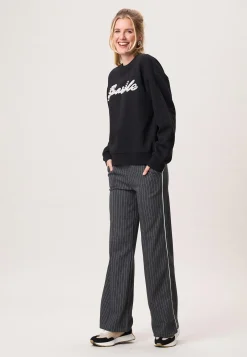 Hot Miss Etam Broek wide leg grijs pinstripe 32