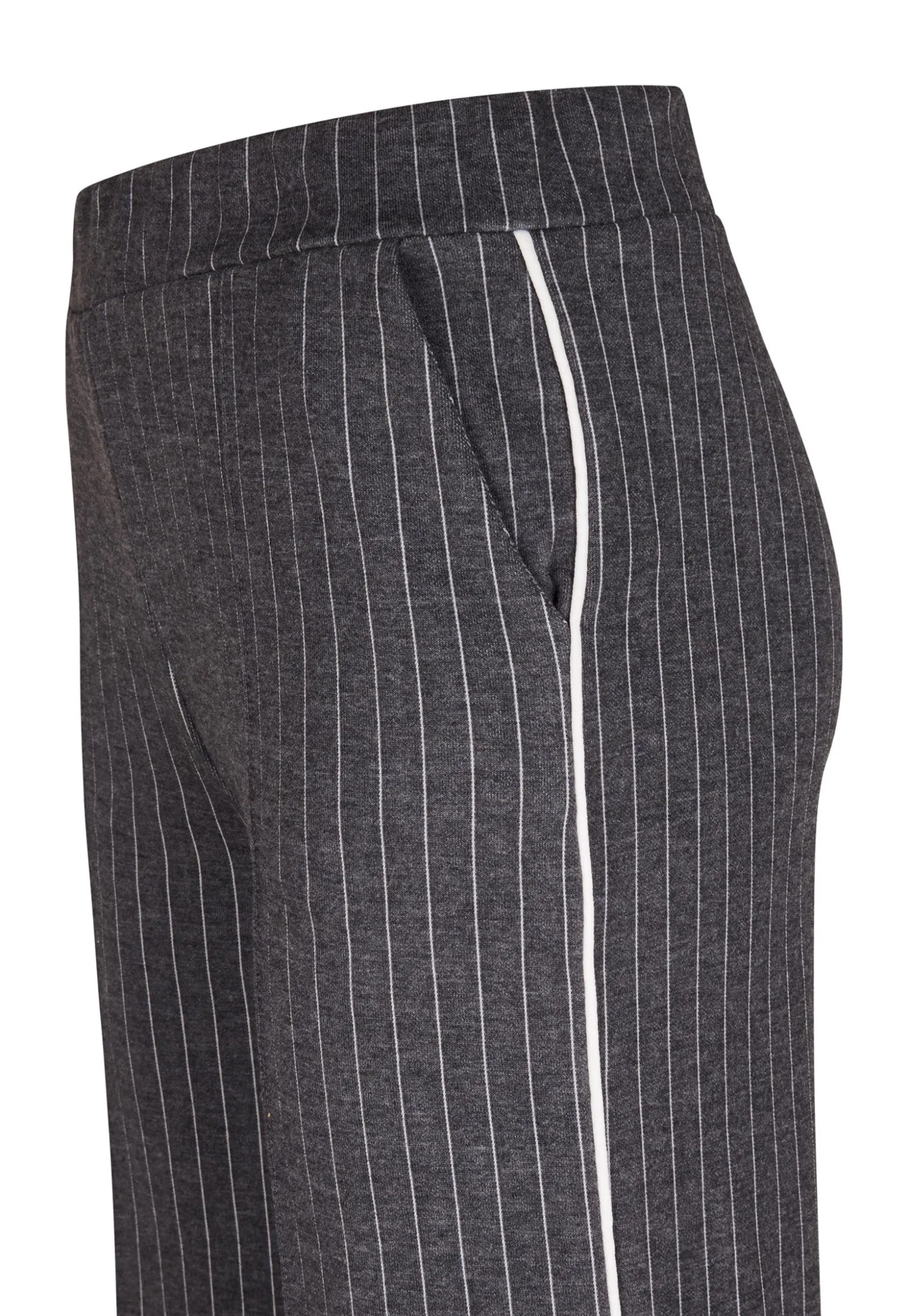 Hot Miss Etam Broek wide leg grijs pinstripe 32" Multi dark grey