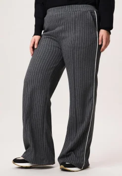 Discount Miss Etam Broek wide leg grijs pinstripe 32" Multi dark grey