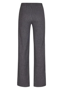 Outlet Miss Etam Broek wide leg grijs pinstripe 36" Multi dark grey