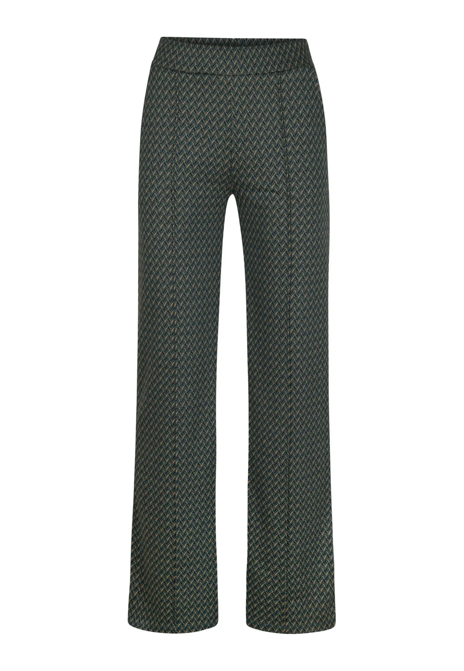 Miss Etam Broek wide leg jacquard print groen 36" Multi cyan