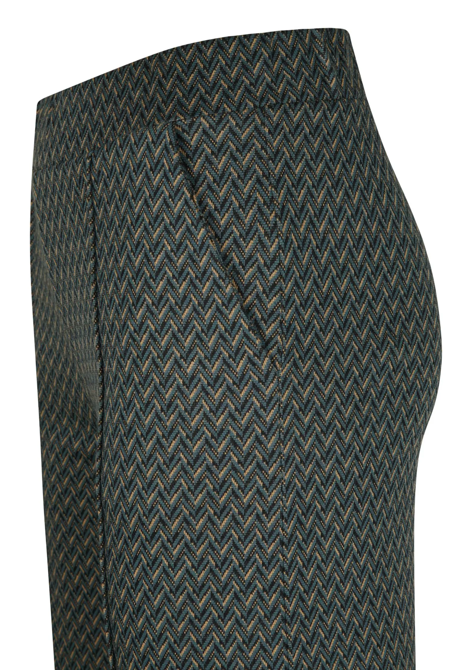 Miss Etam Broek wide leg jacquard print groen 36" Multi cyan