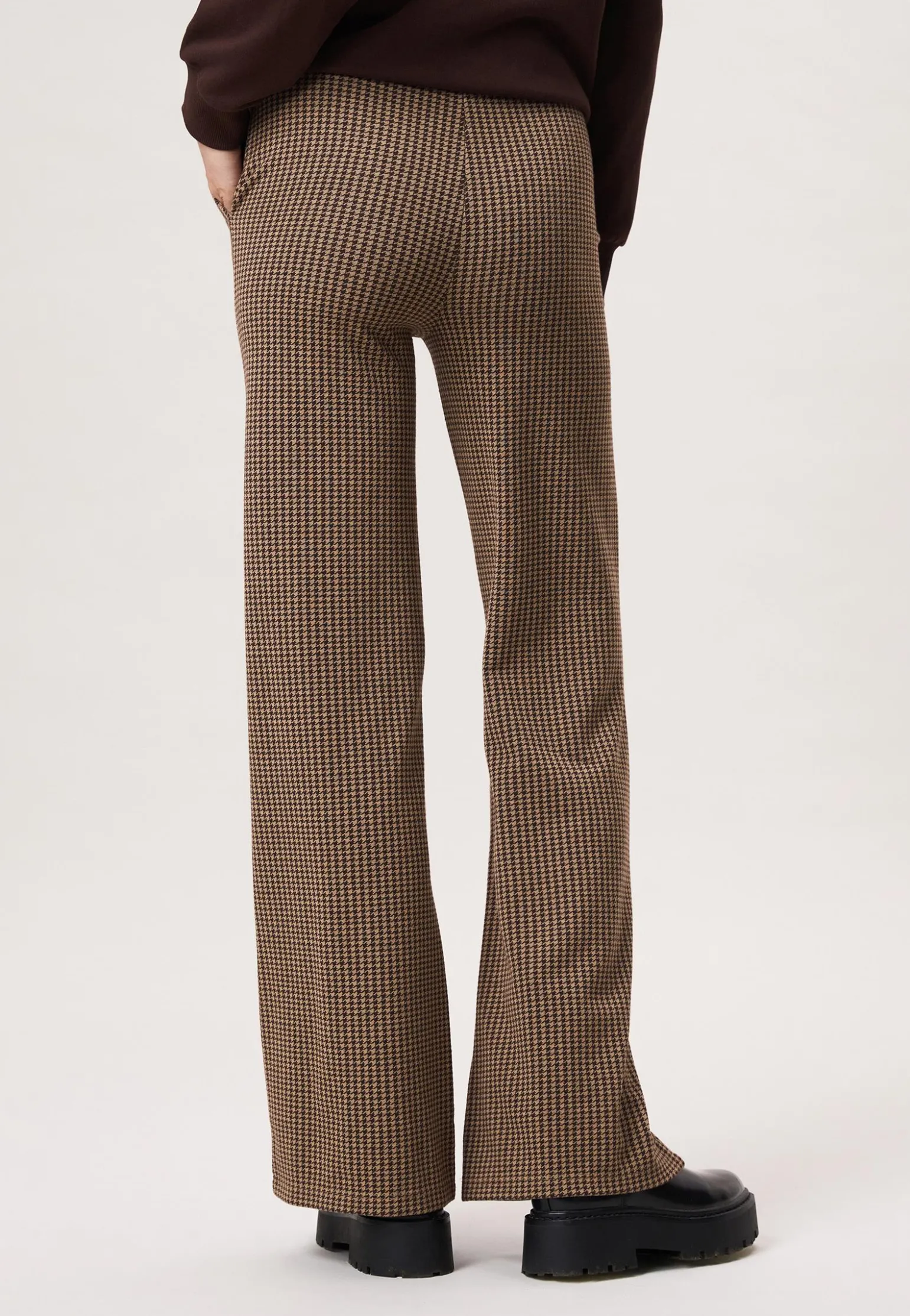 Discount Miss Etam Broek wide leg jacquard print bruin 32" Multi brown
