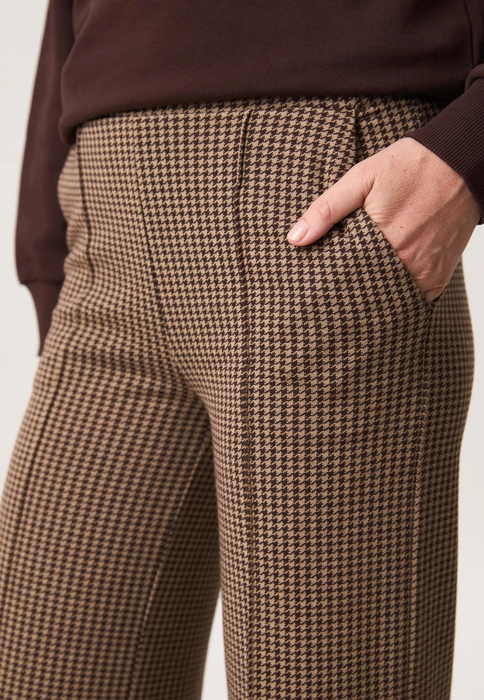 Discount Miss Etam Broek wide leg jacquard print bruin 32" Multi brown