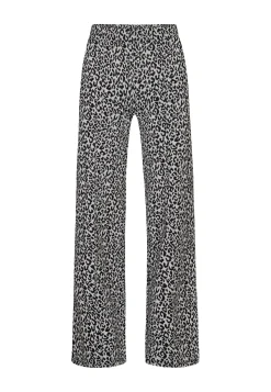 Clearance Miss Etam Broek wide leg jacquard print zwart 32" Multi zwart
