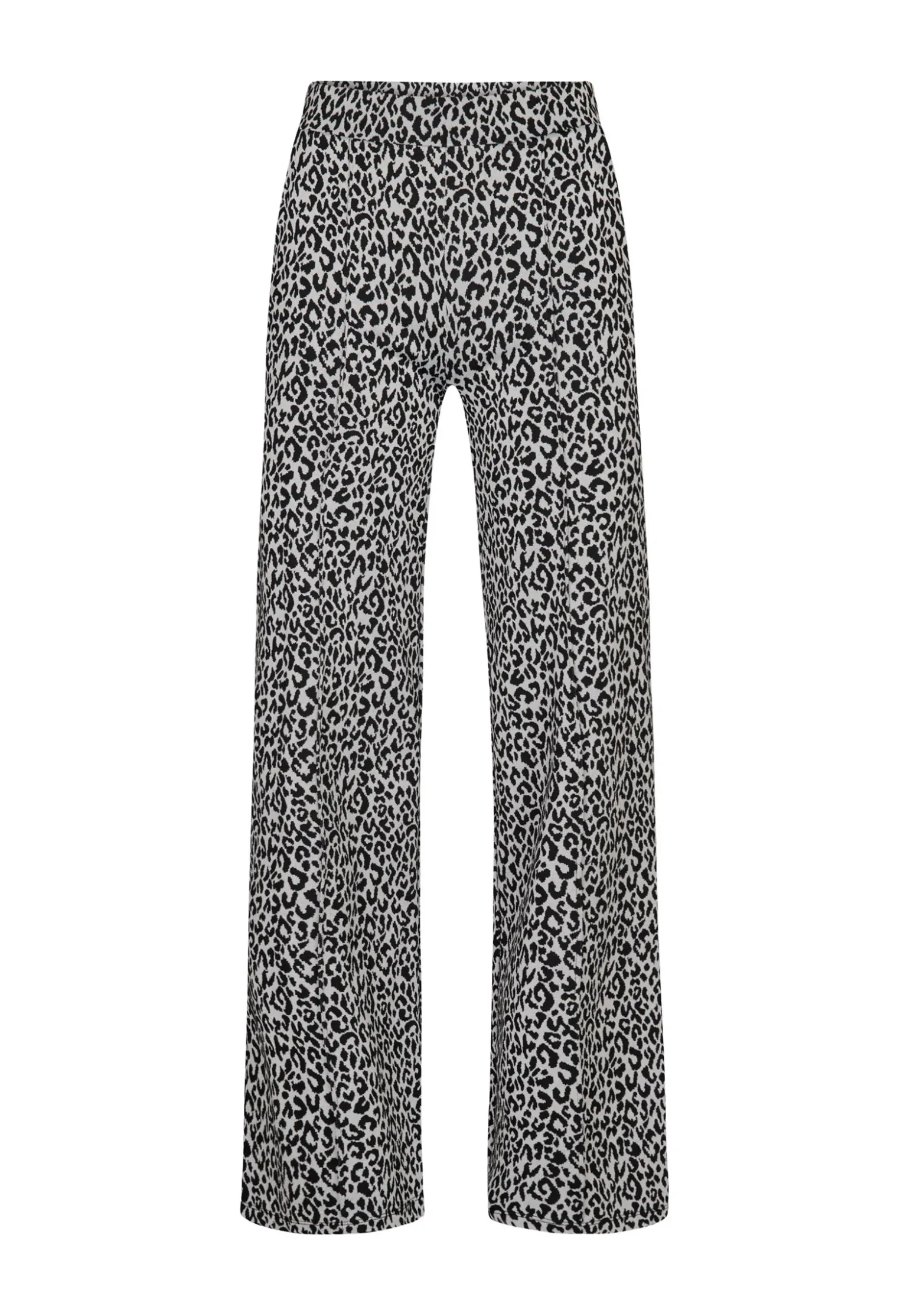 Clearance Miss Etam Broek wide leg jacquard print zwart 32" Multi zwart