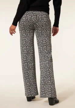 Clearance Miss Etam Broek wide leg jacquard print zwart 32