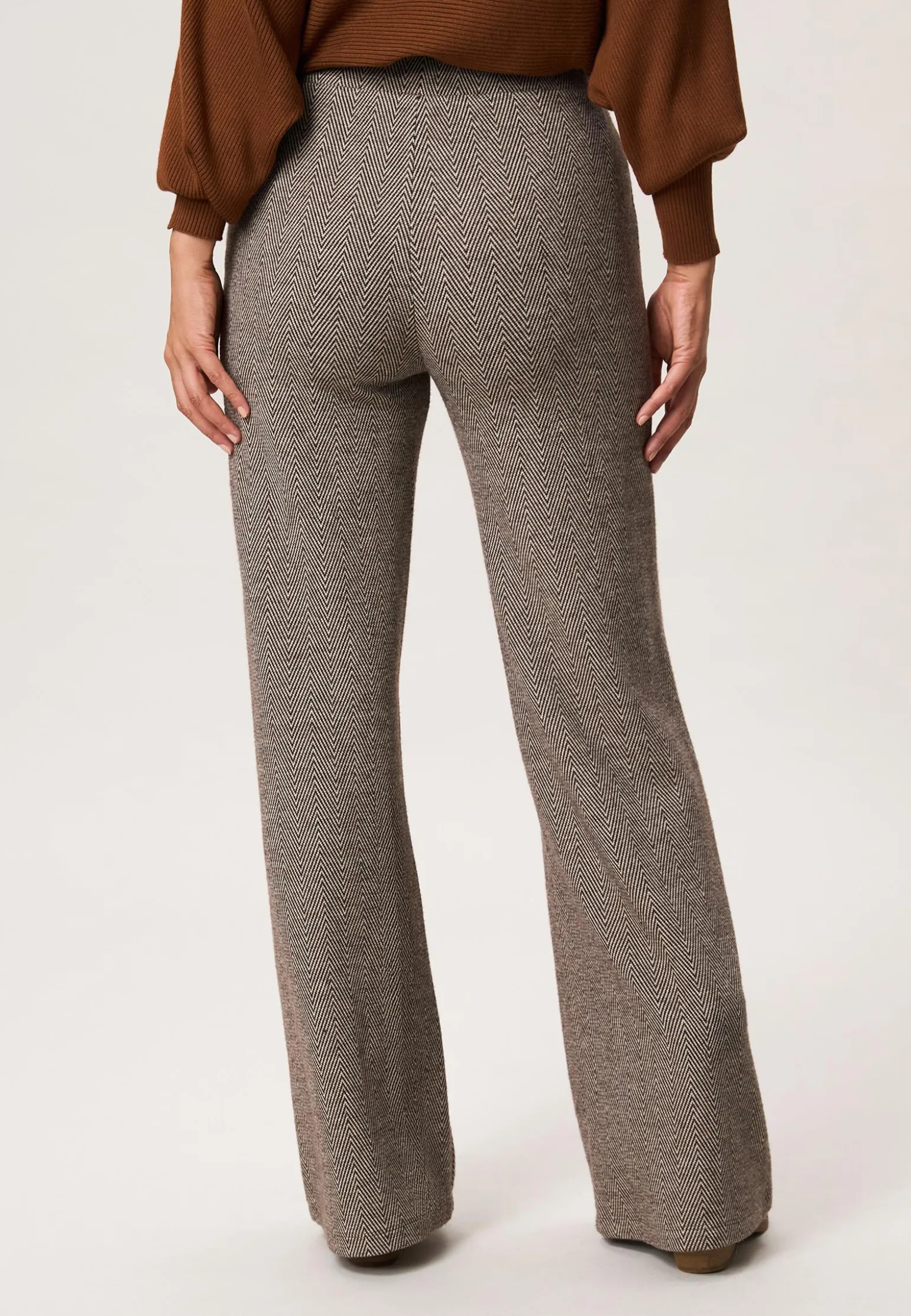 Online Miss Etam Broek wide leg print 32" Multi brown