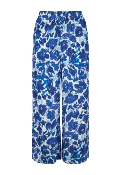 Miss Etam Broek wide leg print blauw 32" Multi kobaltblauw