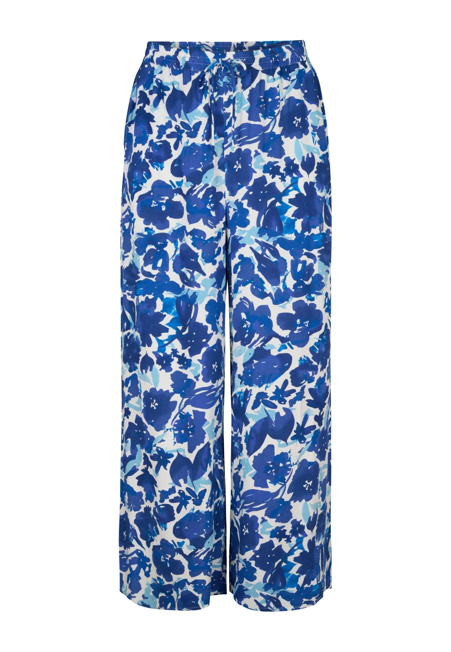 Miss Etam Broek wide leg print blauw 32" Multi kobaltblauw