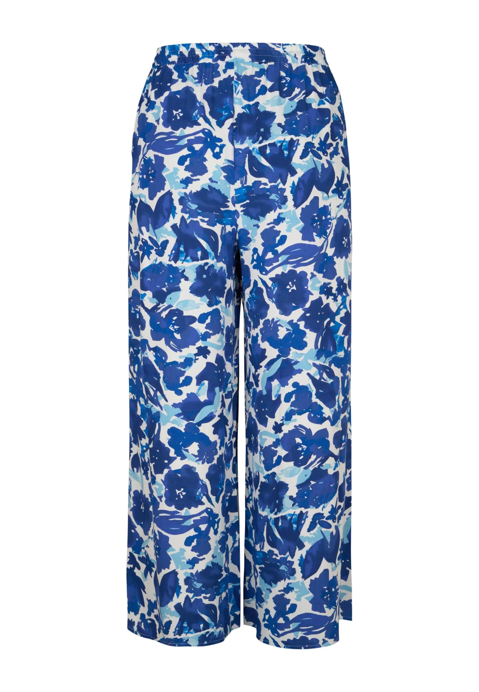 Miss Etam Broek wide leg print blauw 32" Multi kobaltblauw