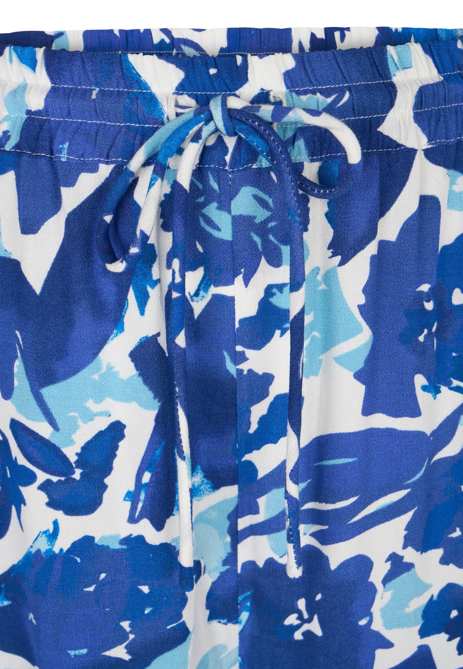 Miss Etam Broek wide leg print blauw 32" Multi kobaltblauw