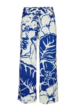 Hot Miss Etam Broek wide leg print blauw 32" Multi kingblue