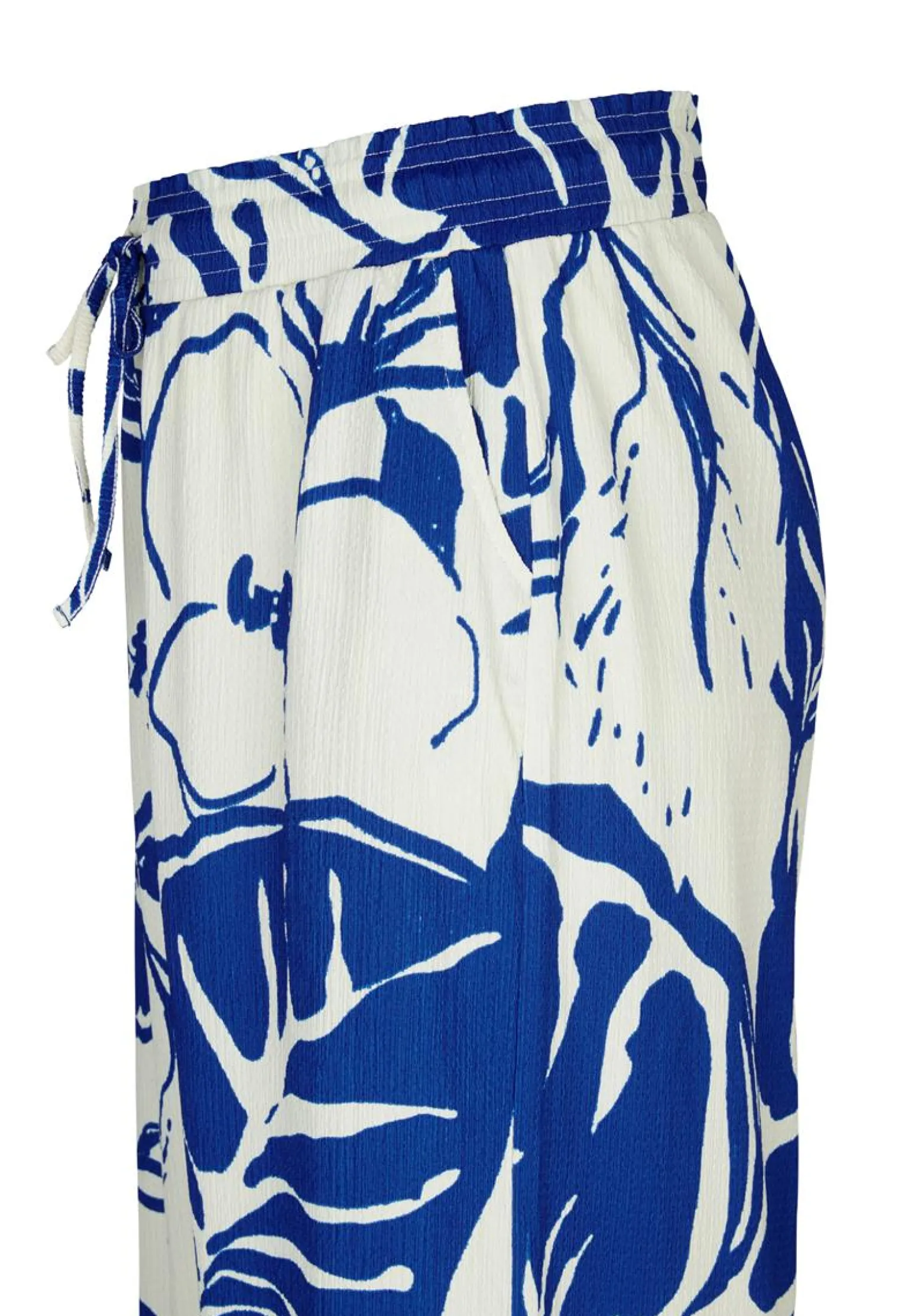 Hot Miss Etam Broek wide leg print blauw 32" Multi kingblue
