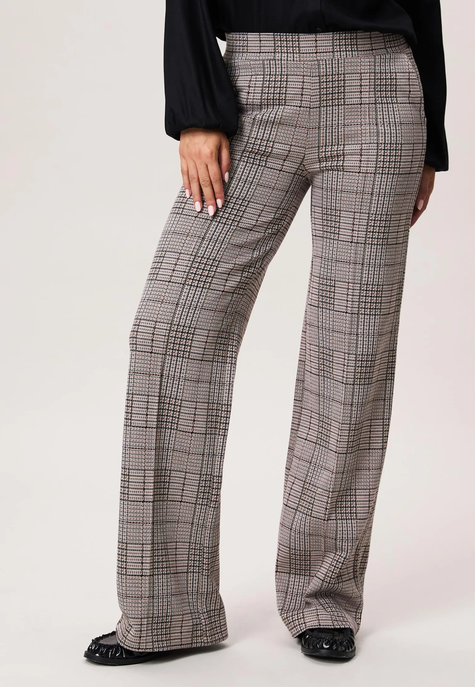 Online Miss Etam Broek wide leg print bruin 32" Multi dark neutral