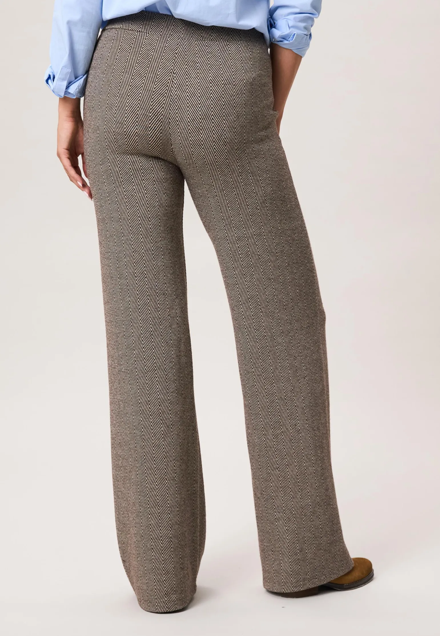 New Miss Etam Broek wide leg print bruin 36' Multi brown