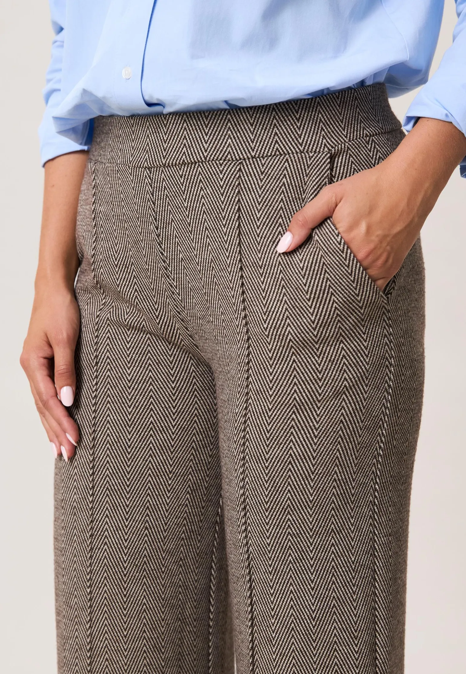 New Miss Etam Broek wide leg print bruin 36' Multi brown