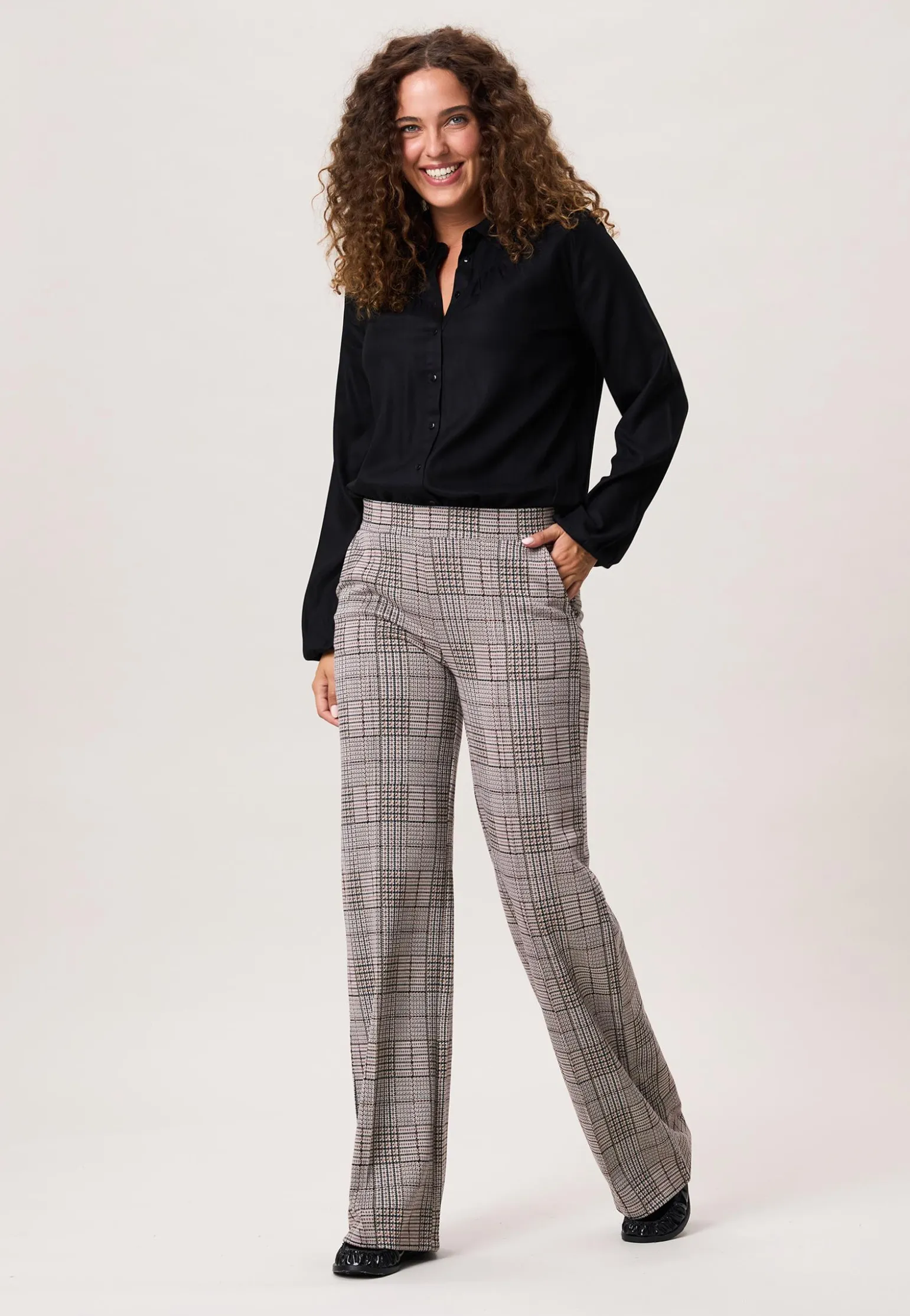 Clearance Miss Etam Broek wide leg print bruin 36" Multi dark neutral