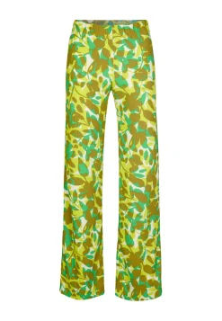 Discount Miss Etam Broek wide leg print groen 32" Multi spicy green