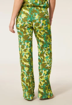 Discount Miss Etam Broek wide leg print groen 32