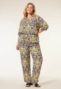 Outlet Miss Etam Broek wide leg print paars 32