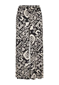 Discount Miss Etam Broek wide leg print zwart 32" Multi zwart
