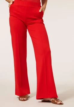Online Miss Etam Broek wide leg rood 32" Hibiscus red