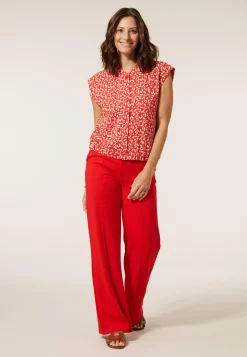 Online Miss Etam Broek wide leg rood 32
