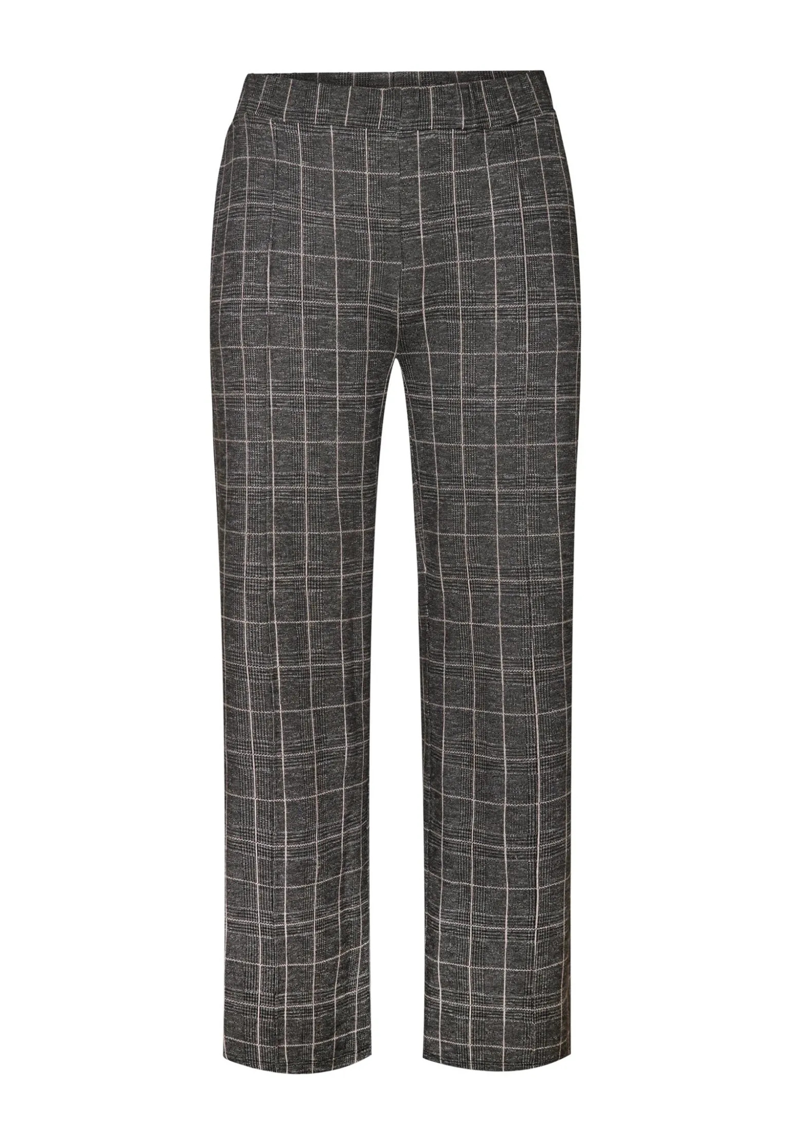 Best Miss Etam Broek wide leg ruit grijs 32" Multi grey
