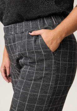 Best Miss Etam Broek wide leg ruit grijs 32