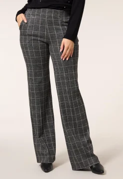 Online Miss Etam Broek wide leg ruit grijs 36" Multi grey