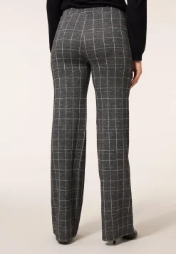 Online Miss Etam Broek wide leg ruit grijs 36" Multi grey