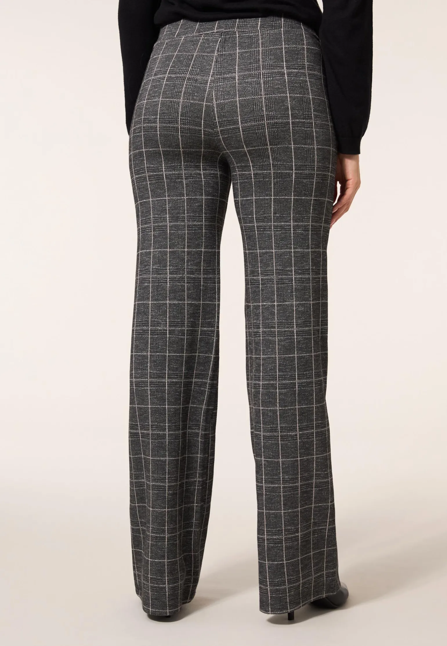 Online Miss Etam Broek wide leg ruit grijs 36" Multi grey