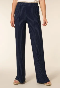 New Miss Etam Broek wide leg streep blauw 36" Multi donker blue