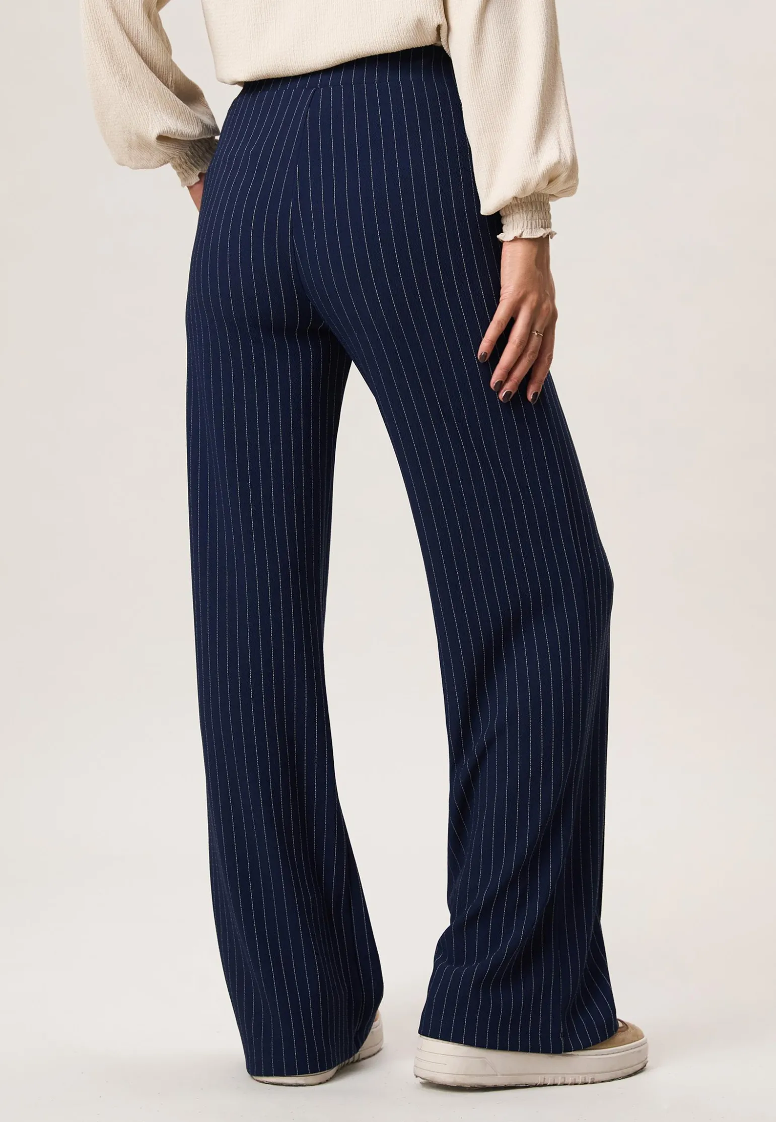 Miss Etam Broek wide leg streep blauw 32" Multi donker blue