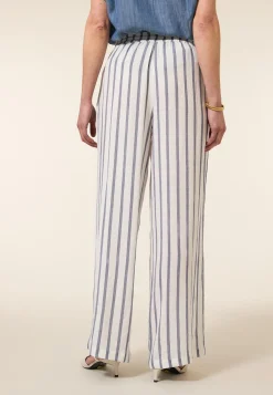 Discount Miss Etam Broek wide leg streep wit Multi offwhite