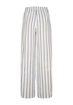 Discount Miss Etam Broek wide leg streep wit Multi offwhite