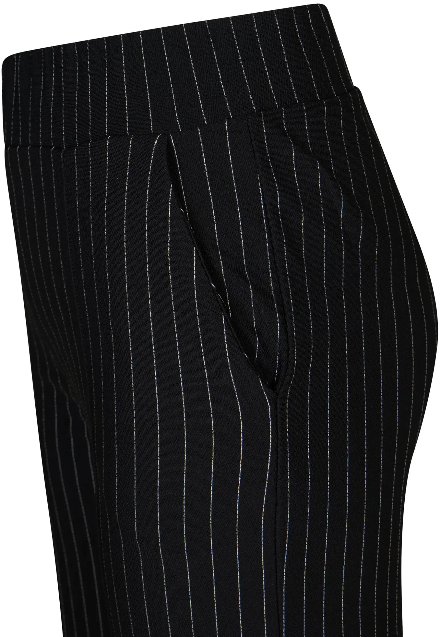 Outlet Miss Etam Broek wide leg streep zwart 32" Multi zwart