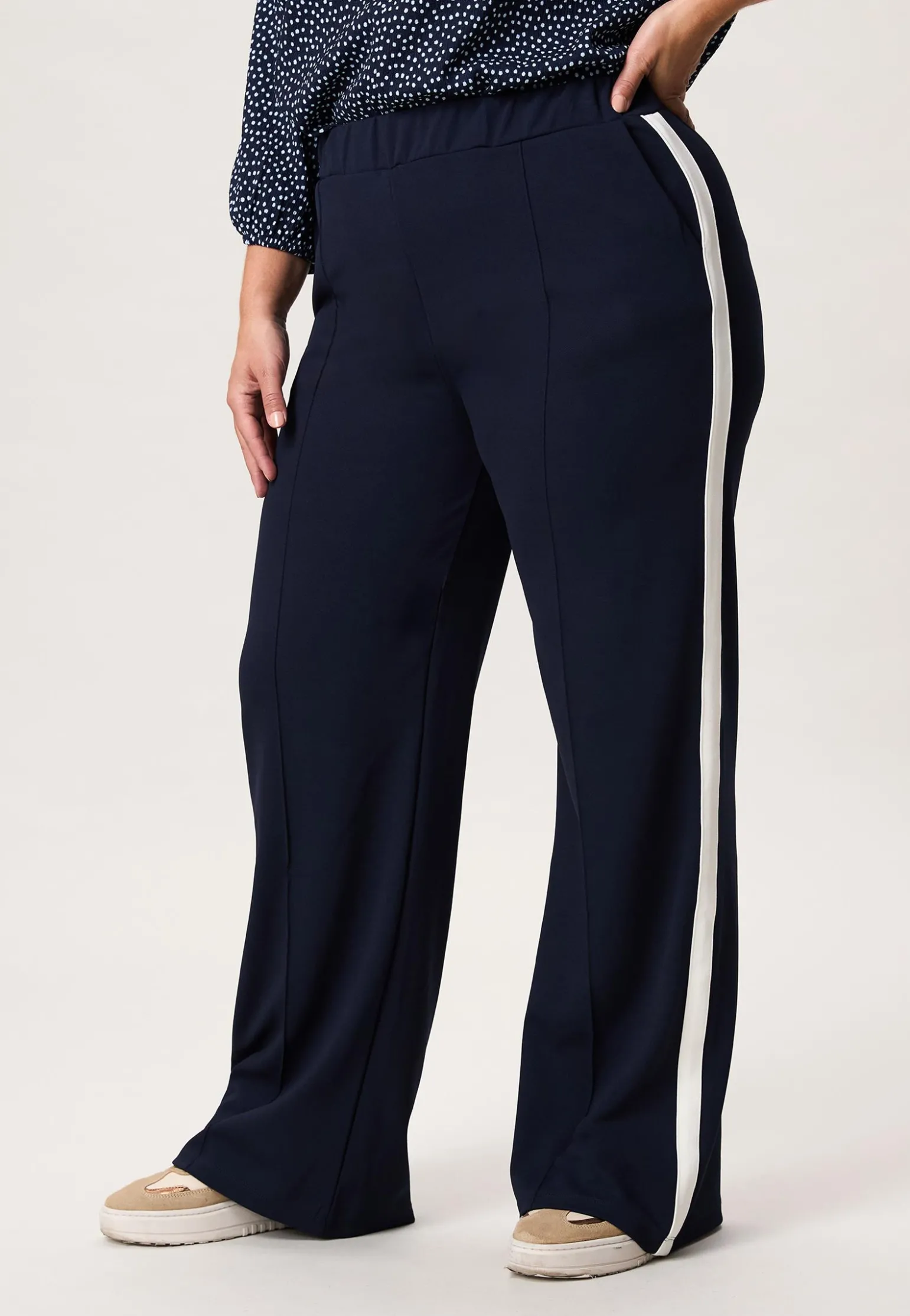 Best Miss Etam Broek wide leg tape blauw 32" Donkerblauw