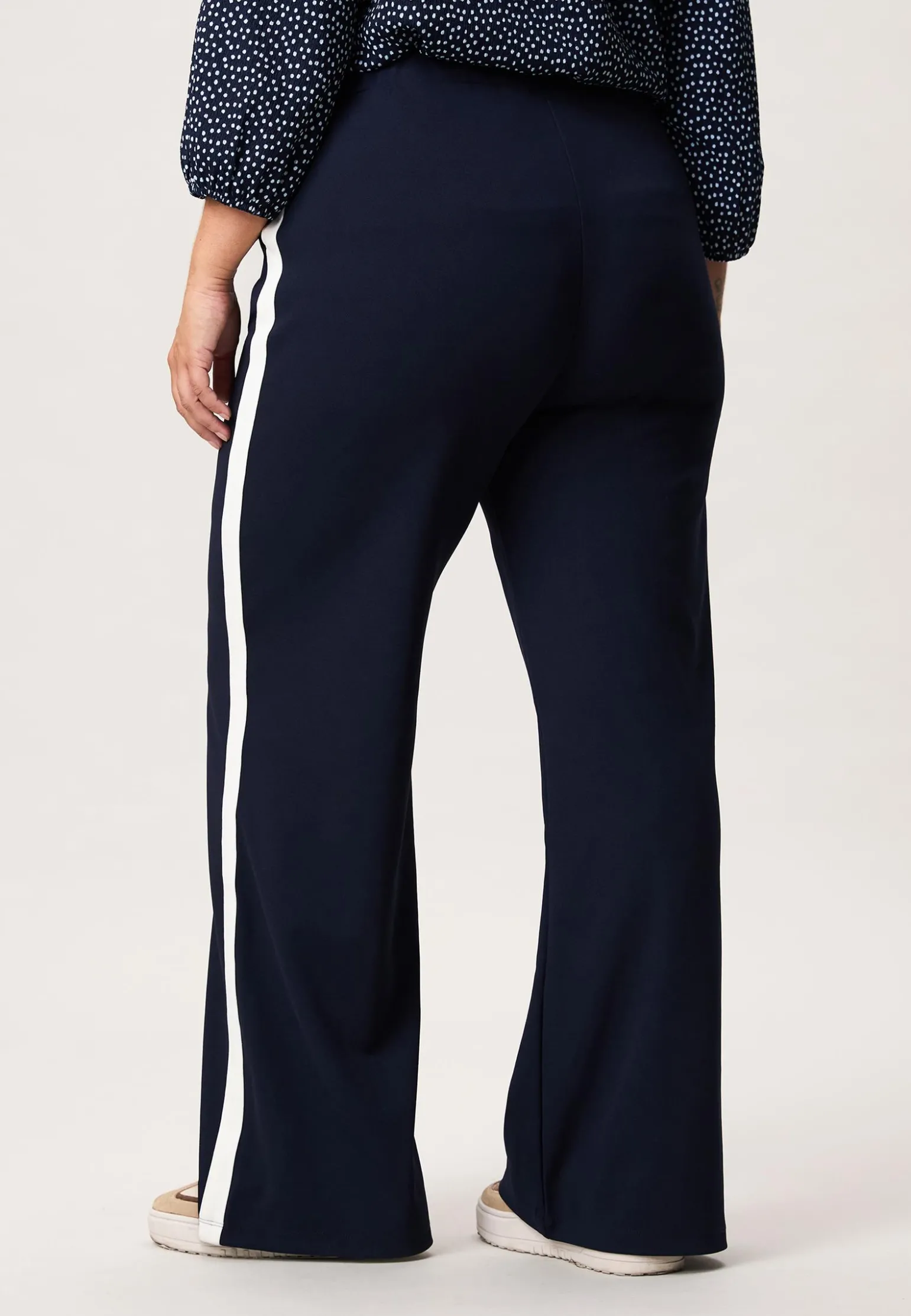 Best Miss Etam Broek wide leg tape blauw 32" Donkerblauw