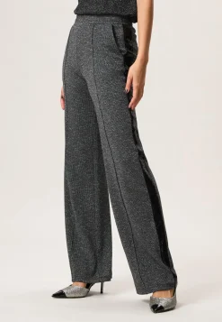 Sale Miss Etam Broek wide leg tape grijs zwart 32" Multi grey