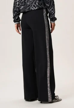 New Miss Etam Broek wide leg tape zwart zilver 32" Multi silver
