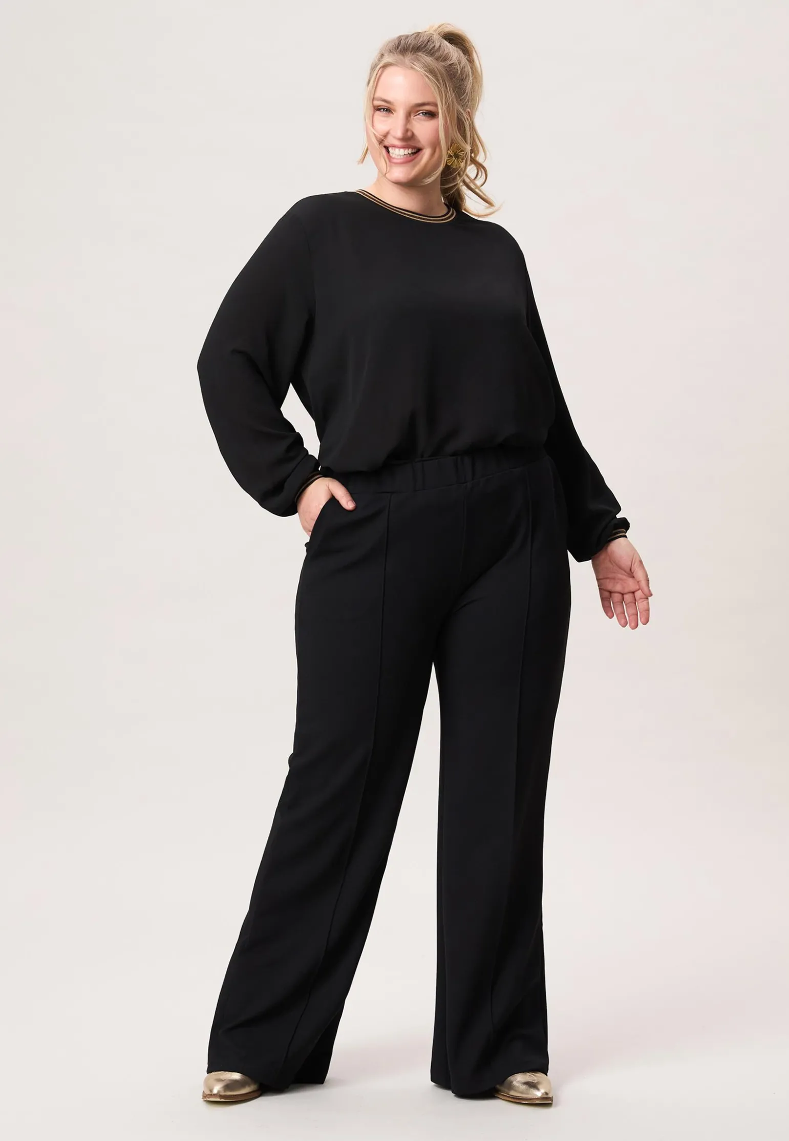 Outlet Miss Etam Broek wide leg 32" Zwart