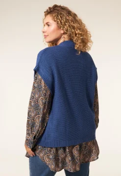 Hot Miss Etam Gilet brei blauw Stone blue