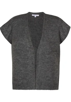 Online Miss Etam Gilet brei grijs Dark grey melange