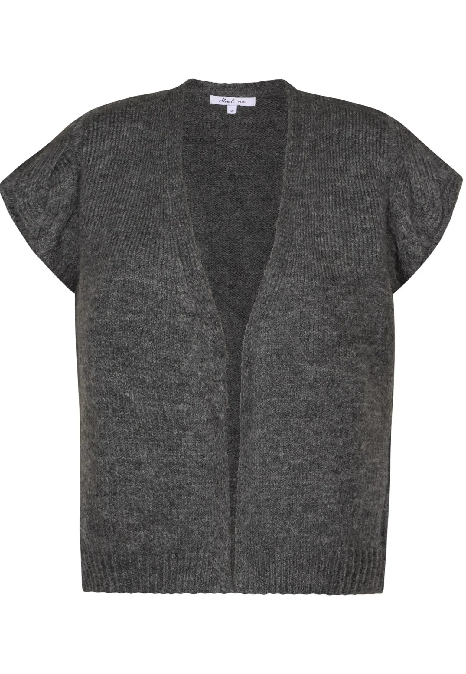 Online Miss Etam Gilet brei grijs Dark grey melange