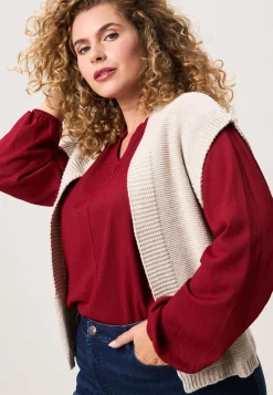 Outlet Miss Etam Gilet brei naturel Light sand